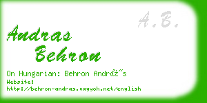 andras behron business card